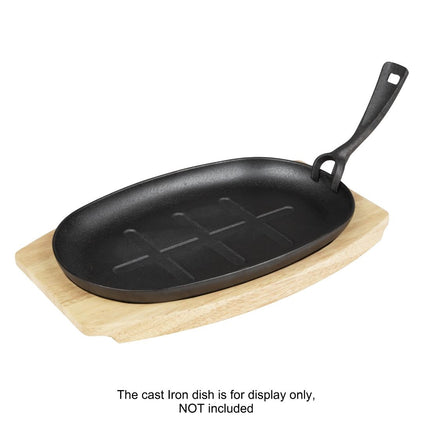 Hevea Wood Oval Sizzler Plate Base 335x205mm | Olympia 6