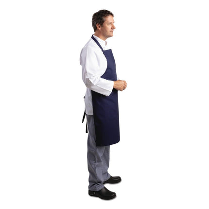 Durable Dark Blue Polyester-Cotton Halter Apron | Whites | 96.5x71.1 cm 6