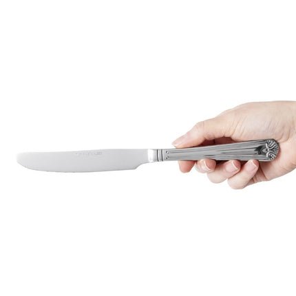 Table Knives | Olympia Jesmond | 12 Pieces | Polished 18/0 Stainless Steel with Shell Pattern Handle 3