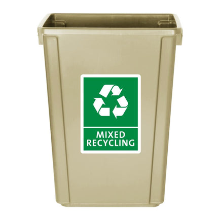 Slim Waste Bin 60L Beige | Jantex 6