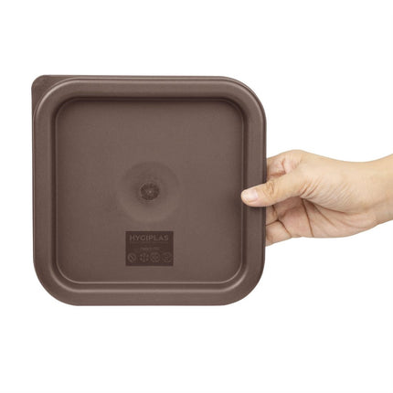 Square Brown Lid for Food Storage Containers Small | Hygiplas 5