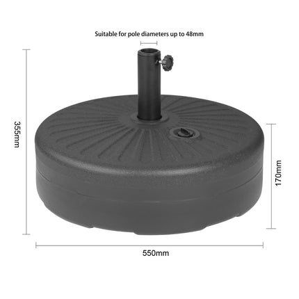 Black Plastic Parasol Base 40L | Bolero 5