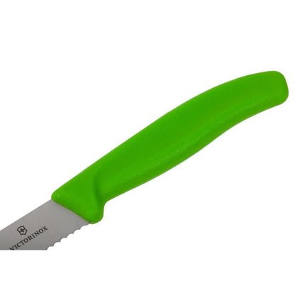 Serrated Tomato Knife 11cm | Victorinox | Green Handle 3