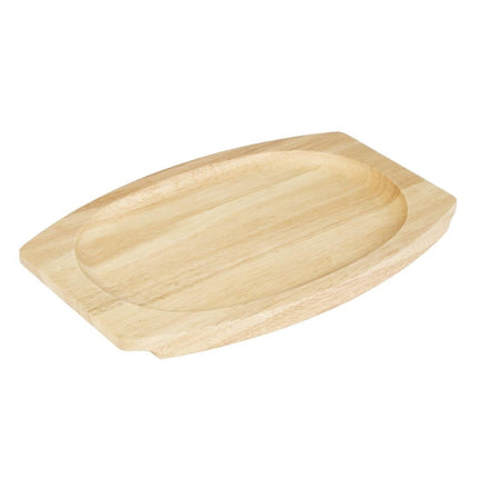 Hevea Wood Oval Sizzler Plate Base 335x205mm | Olympia