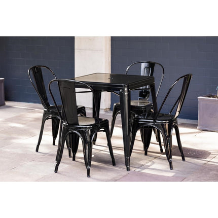 Square Galvanized Steel Bistro Table 668 mm | Bolero | Black 8