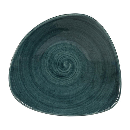 Triangle Bowl Rustic Teal Lotus | Churchill Stonecast Patina | 23.5cm