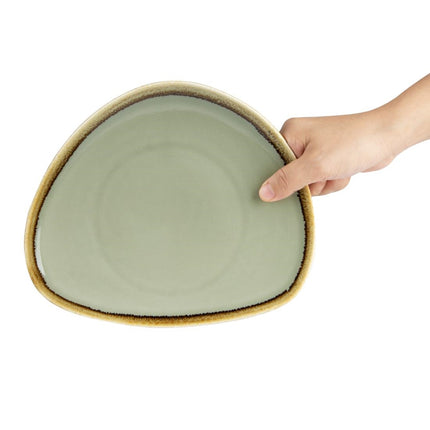 Triangular Plates 23cm Mos Green | Olympia Kiln Collection | Set of 6 4