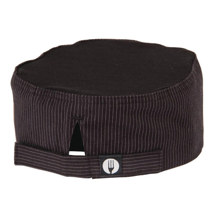 Cool Vent Chalk Stripe Beanie | Chef Works | Lightweight Poly-Cotton 2