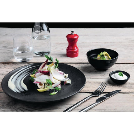 Black Round Plates 27cm | Olympia Fusion 9