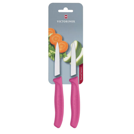 Paring Knives with Pointed Tip 8cm Pink (2 pcs) | Victorinox
