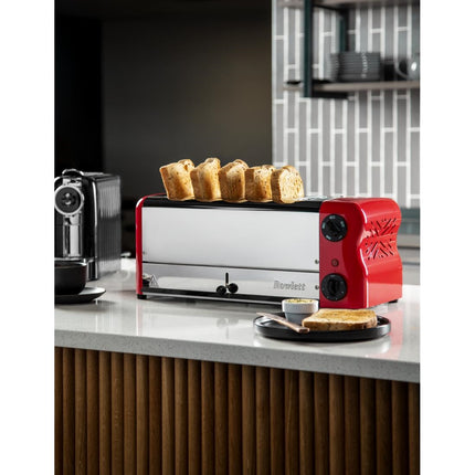 6-Slot Red Toaster with Timer | Rowlett Esprit | Includes 2 Spare Elements & 2 Toast Holders 4