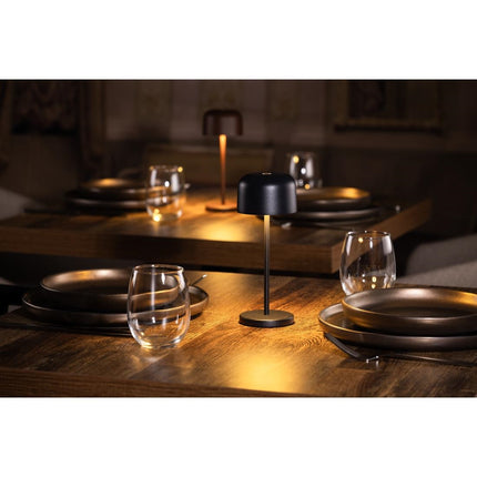 Table Lamp with Round Black Shade 200mm | Olympia Siena 2