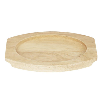 Hevea Wood Oval Plate Base 230x135mm for Cast Iron | Olympia 2