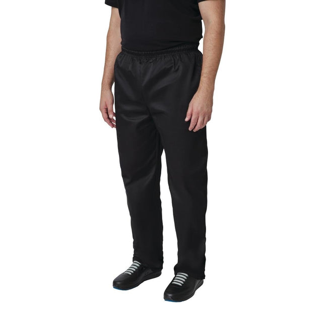 Whites Vegas Unisex Chef Trousers Black XL | Comfortable Elastic Waistband