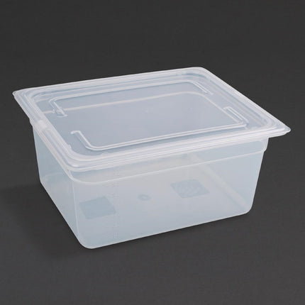 Vogue Polypropylene GN 1/2 Container with Lid | 15cm Depth | 325x265mm 5