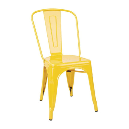 Steel Bistro Side Chairs Yellow | Bolero