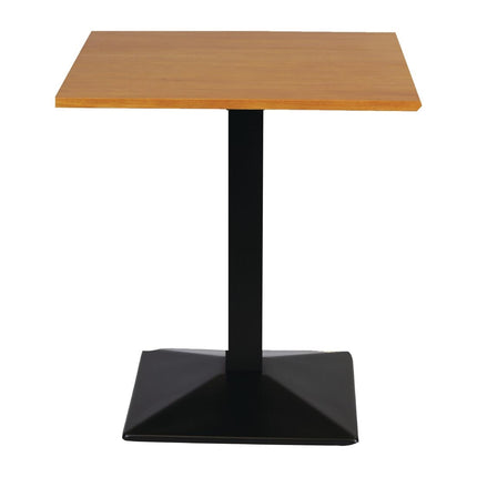 Turin Square Pedestal Table 700x700mm Soft Oak with Metal Frame 2