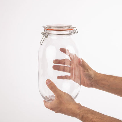 Airtight Preserving Jar with Rubber Seal and Clip | Vogue | 3L Capacity 5