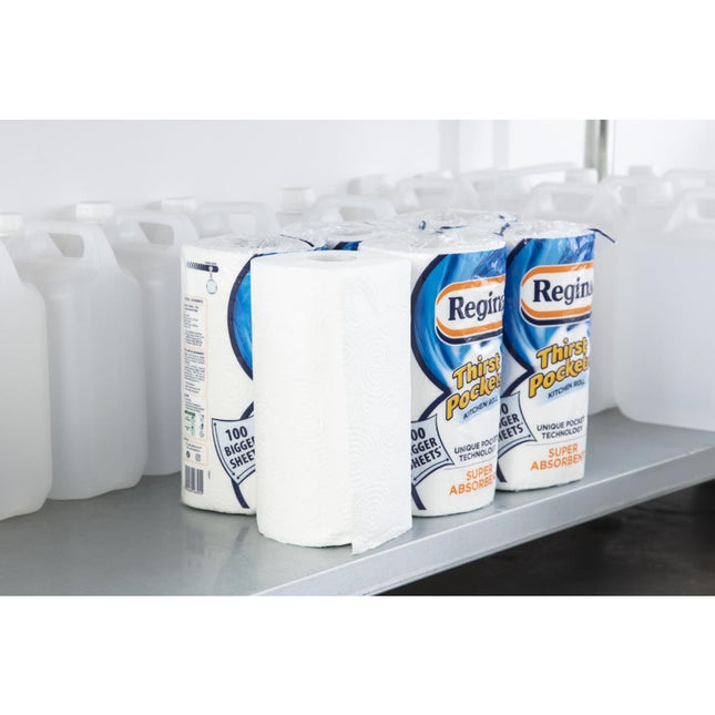 Regina Thirst Pockets Extra Large 2-Ply Kitchen Rolls (6 Rolls) 2
