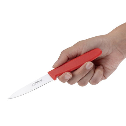 Paring Knife 7.5cm Red Handle | Hygiplas 5