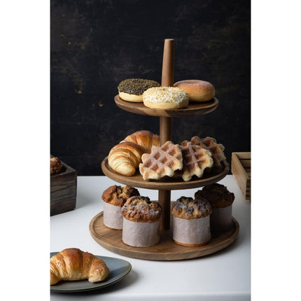 Acacia Wood Etagere 305mm Diameter x 395mm Height | Olympia Frames Series 2