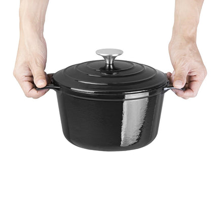 Round Induction Braadpan Cast Iron 3.2L | Vogue | Black 2