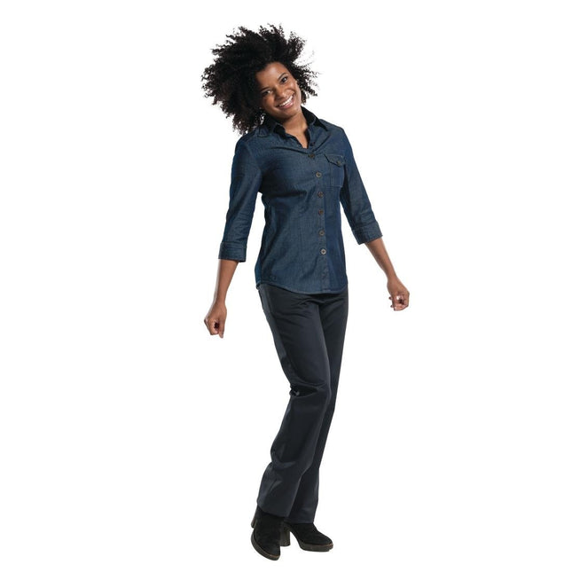 Blue Denim Stretch 3/4 rokav kuharska bluza XXL | Chaud Devant | Ženska, čisti denim