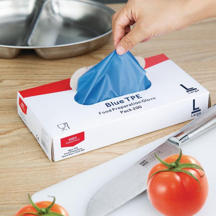 Powder-Free Blue TPE Gloves L | Nisbets Essentials | 200 Pieces 3