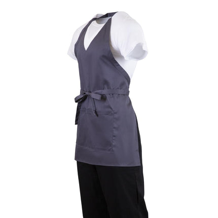 V-Neck Bib Apron with Pocket Grey | Whites 3