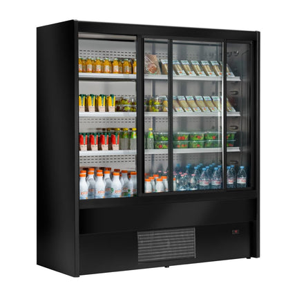 Zoin Cervinho Multi-Deck Display with Sliding Doors Black 1200mm 2