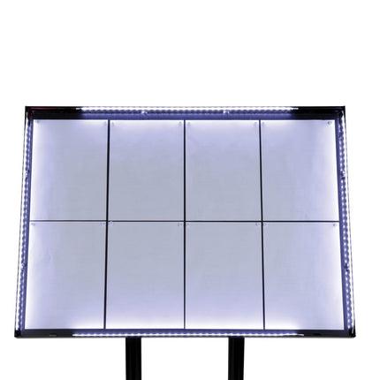Securit Teak Black Coated LED Information Display 8xA4 with Mast and Base