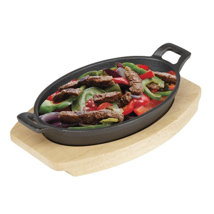 Hevea Wood Oval Plate Base 230x135mm for Cast Iron | Olympia 7