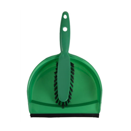 Soft Hand Broom and Dustpan Set with Rubber Edge | Jantex | Green | 22cm Wide 5
