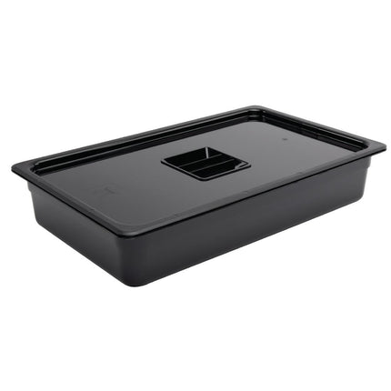 Polycarbonate Gastronorm Container 1/1 Black 100mm | Vogue 2