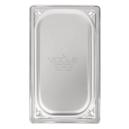 Stainless Steel GN 1/4 Container 65mm Depth | Vogue 6