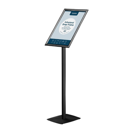 Freestanding Info Stand with Snap Frame A3 Black 25mm | Europel 2
