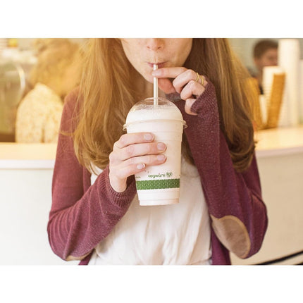 Compostable Dome Lids for 340ml and 455ml Cold Drink Cups | Vegware 3