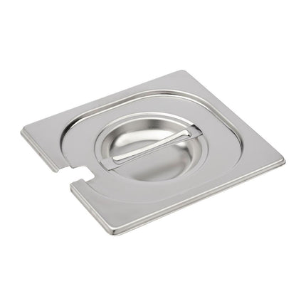 Stainless Steel Gastronorm Lid GN 1/6 with Spoon Slot | Gastro M