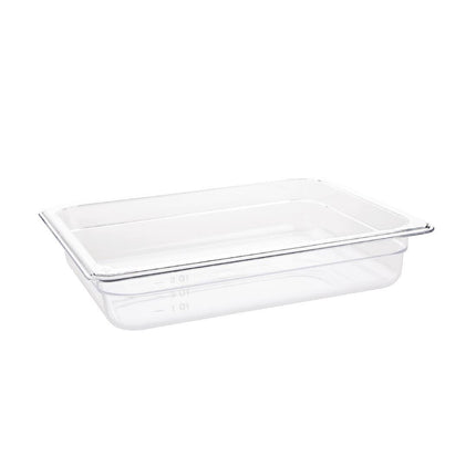 Polycarbonate 1/2 Gastronorm Container 65mm | Vogue | Transparent
