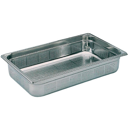 Stainless Steel Perforated GN 1/1 Pan 100mm Deep | Matfer Bourgeat