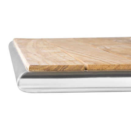 Bolero Square Terrace Table with Ash Wood Top 70cm 3