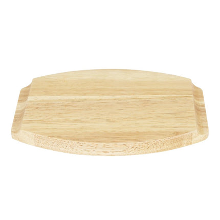 Hevea Wood Oval Plate Base 260x165mm for Cast Iron | Olympia 4