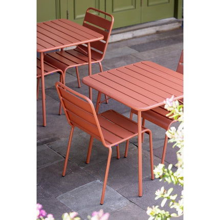 Terracotta Square Steel Bistro Table 700mm | Bolero 6