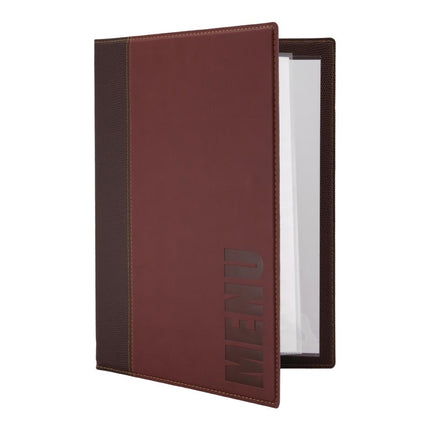Synthetic Leather Menu Holder A4 Burgundy | Securit Trendy 3