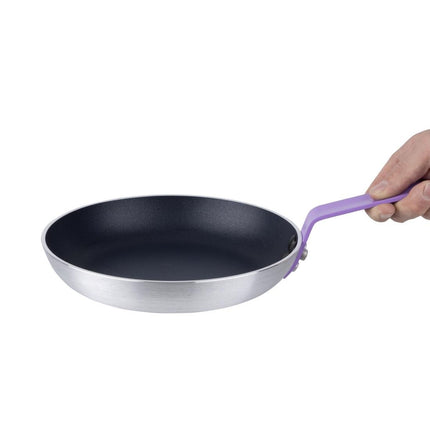 Aluminium Non-Stick Frying Pan with Purple Handle 24cm | Hygiplas | Teflon Platinum Plus Coating 6