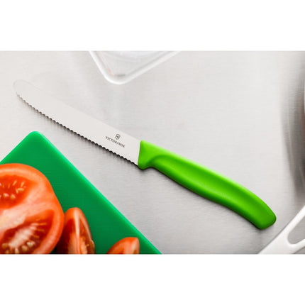 Serrated Tomato Knife 11cm | Victorinox | Green Handle 6