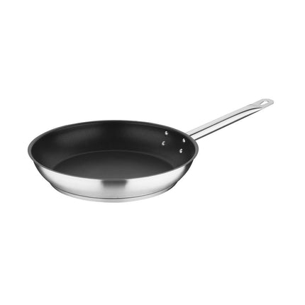 Stainless Steel Frying Pan with Platinum Plus Teflon Non-Stick Coating | Vogue | 28cm | Induction Compatible