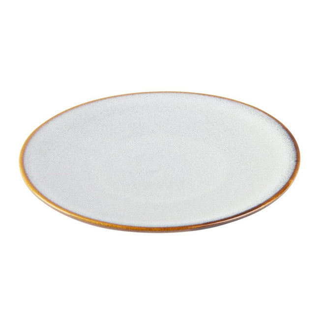Grey Plain Coupe Plates 180mm | Olympia Drift | Porcelain