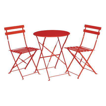 Round Steel Folding Table 59.5cm Red | Bolero 2