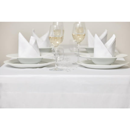 Satin Band White Tablecloth | Egyptian Cotton | 91x91 cm 3